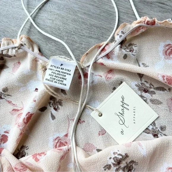 NWT A Shappe Apparel Floral Ivory Ruffles Night Dress Beach Dress - Picture 10 of 12